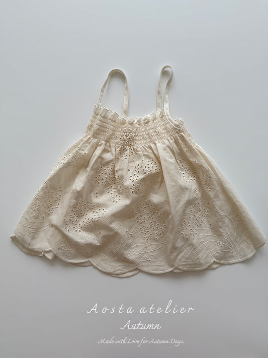 韓國童裝 25秋 | AO25318 Lace Leaf Dress