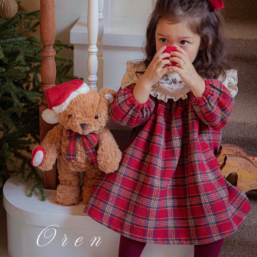 韓國童裝 25秋冬 | OR25505 聖誕款 Eve Check Kids OPS