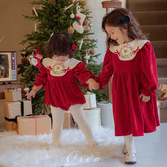 韓國童裝 25秋冬 | OR25503 聖誕款 Carol Carol Dress