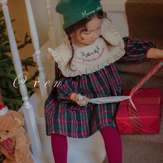 韓國童裝 25秋冬 | OR25505 聖誕款 Eve Check Kids OPS