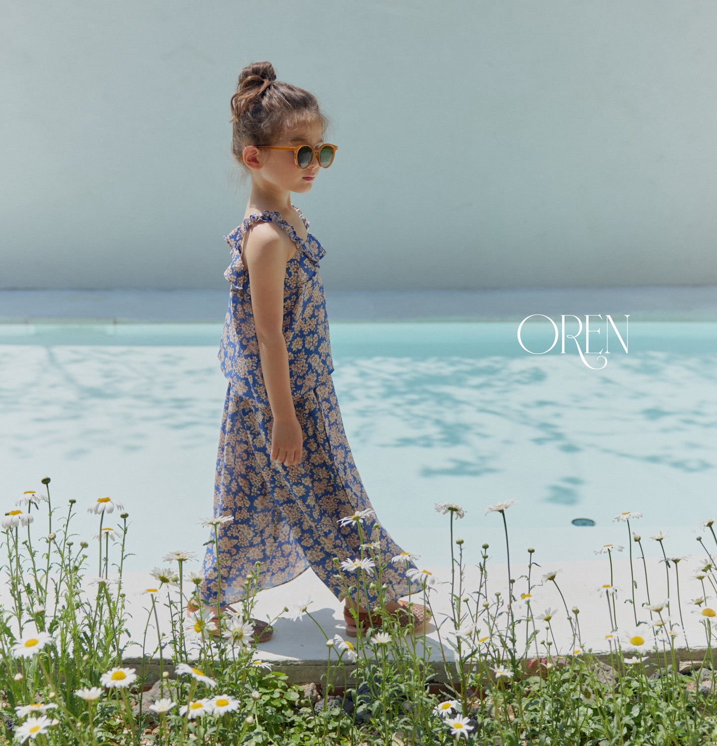 韓國童裝 26夏| OR82 Mellow Pleats Set 柔美百褶套裝 (90-120) - 親子款