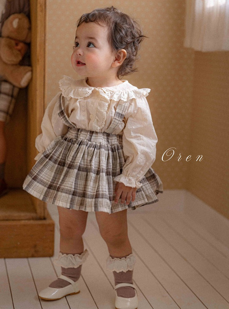 韓國童裝 26春 |  OR74 Check Bloomers Skirt (75~90cm)