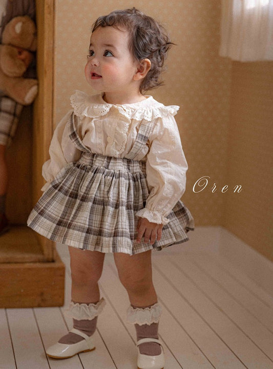 韓國童裝 26春 |  OR74 Check Bloomers Skirt (75~90cm)