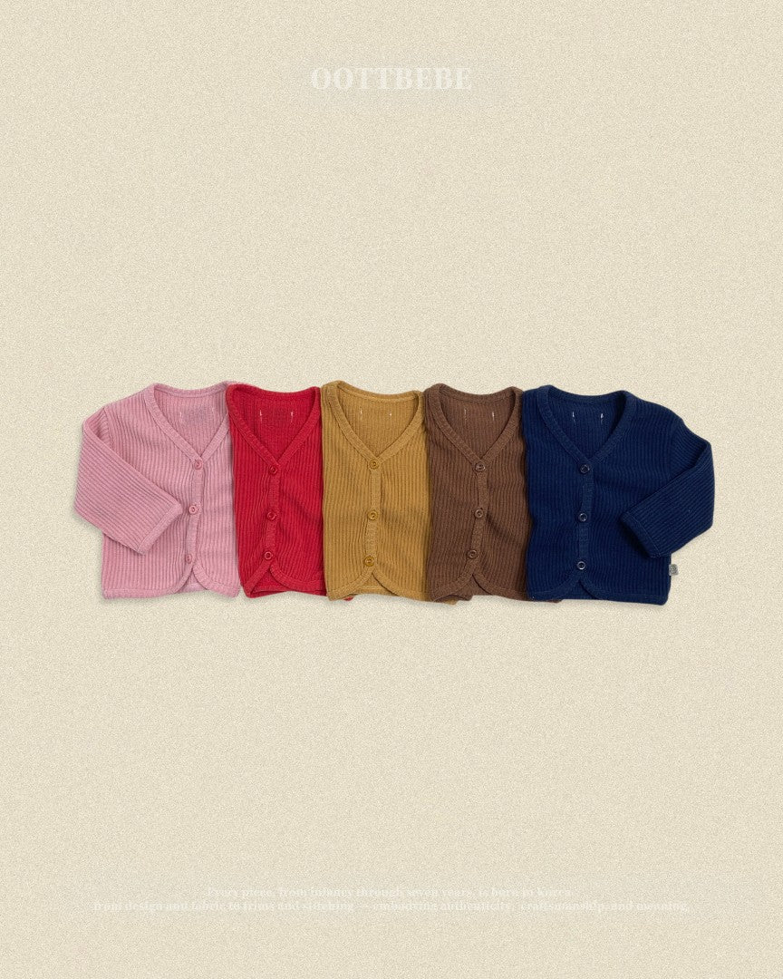 韓國童裝 26秋| OT38 Haribo Ribbed Cardigan 外套