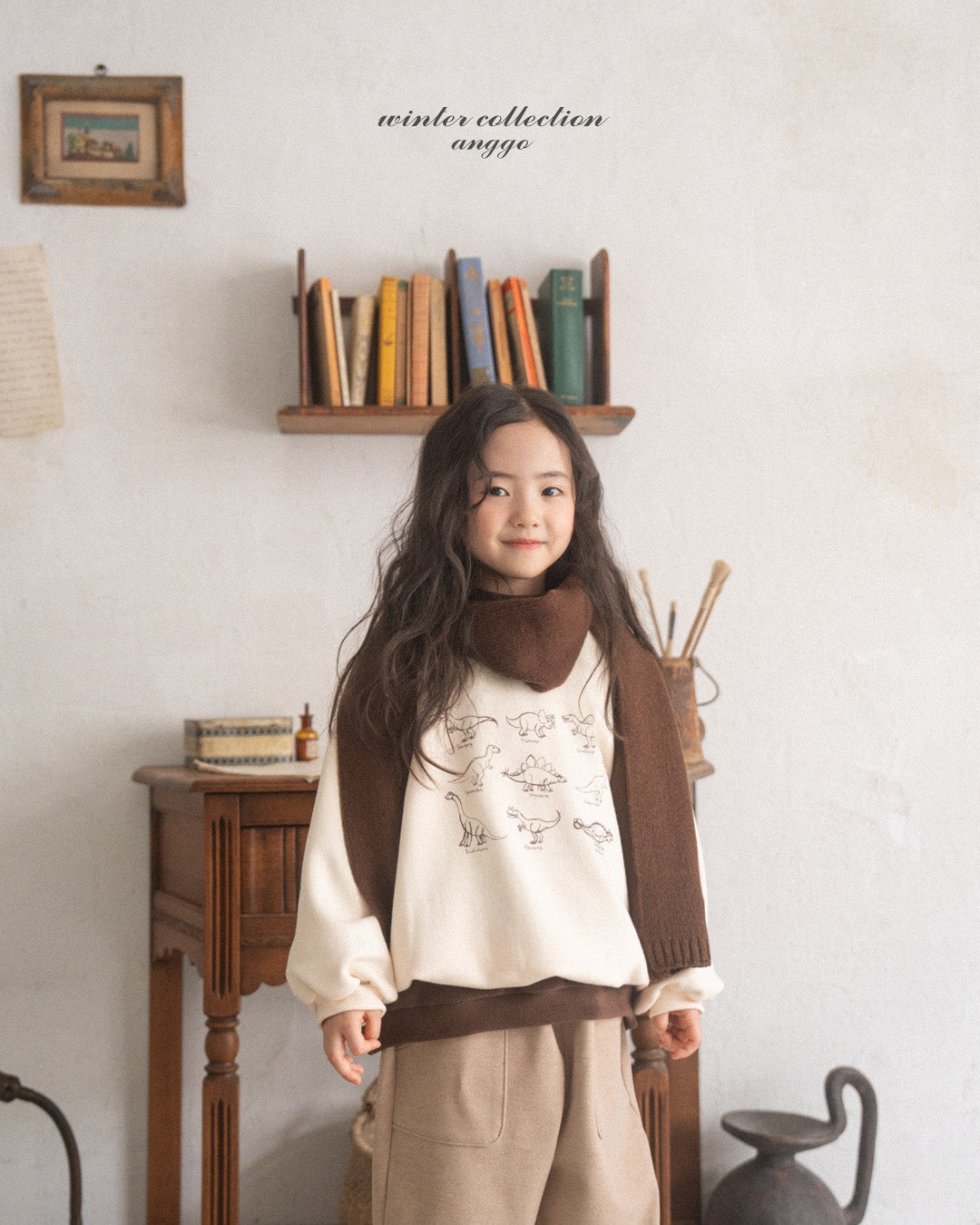 \限時預購/ 韓國童裝  AG25232 Winter Dino Sweatshirt