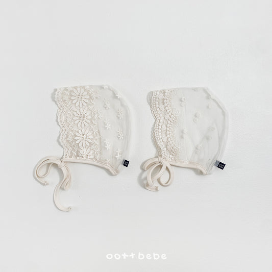 韓國童裝 26SS | OT37 Vintage Lace Bonnet (Free Size)