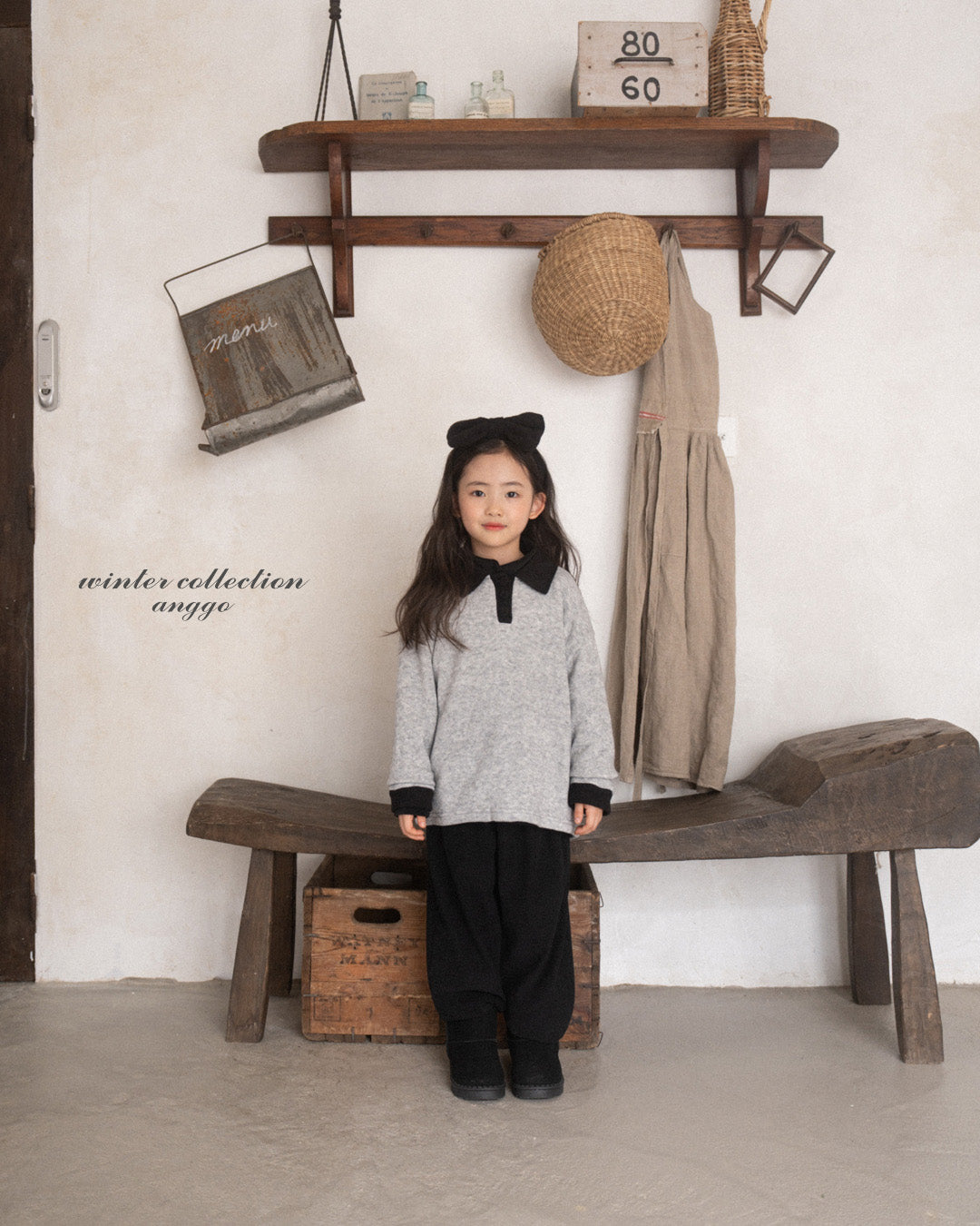 \限時預購/ 韓國童裝  AG25235 Choco Chip Collar T-shirt