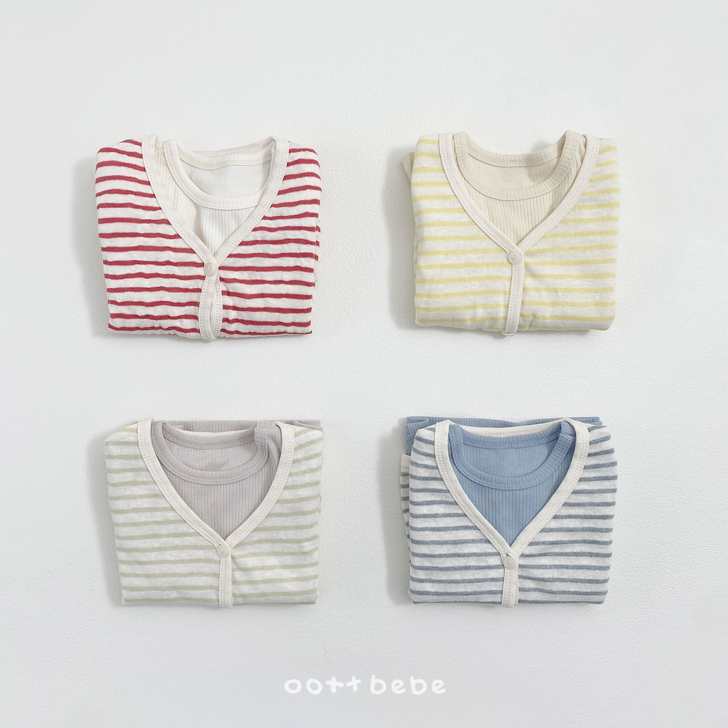韓國童裝 26SS | OT05 Light Cardigan with T-shirt Set (75-120cm)