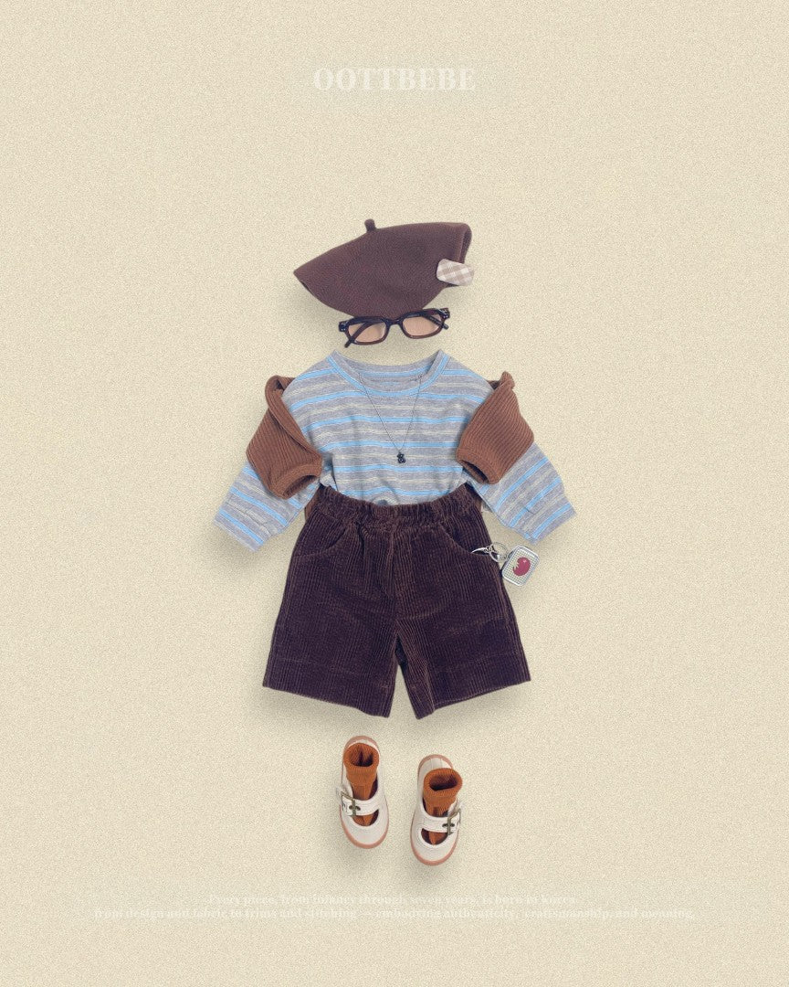 韓國童裝 26秋| OT06 Tomboy Ribbed Tee Kids 上衣