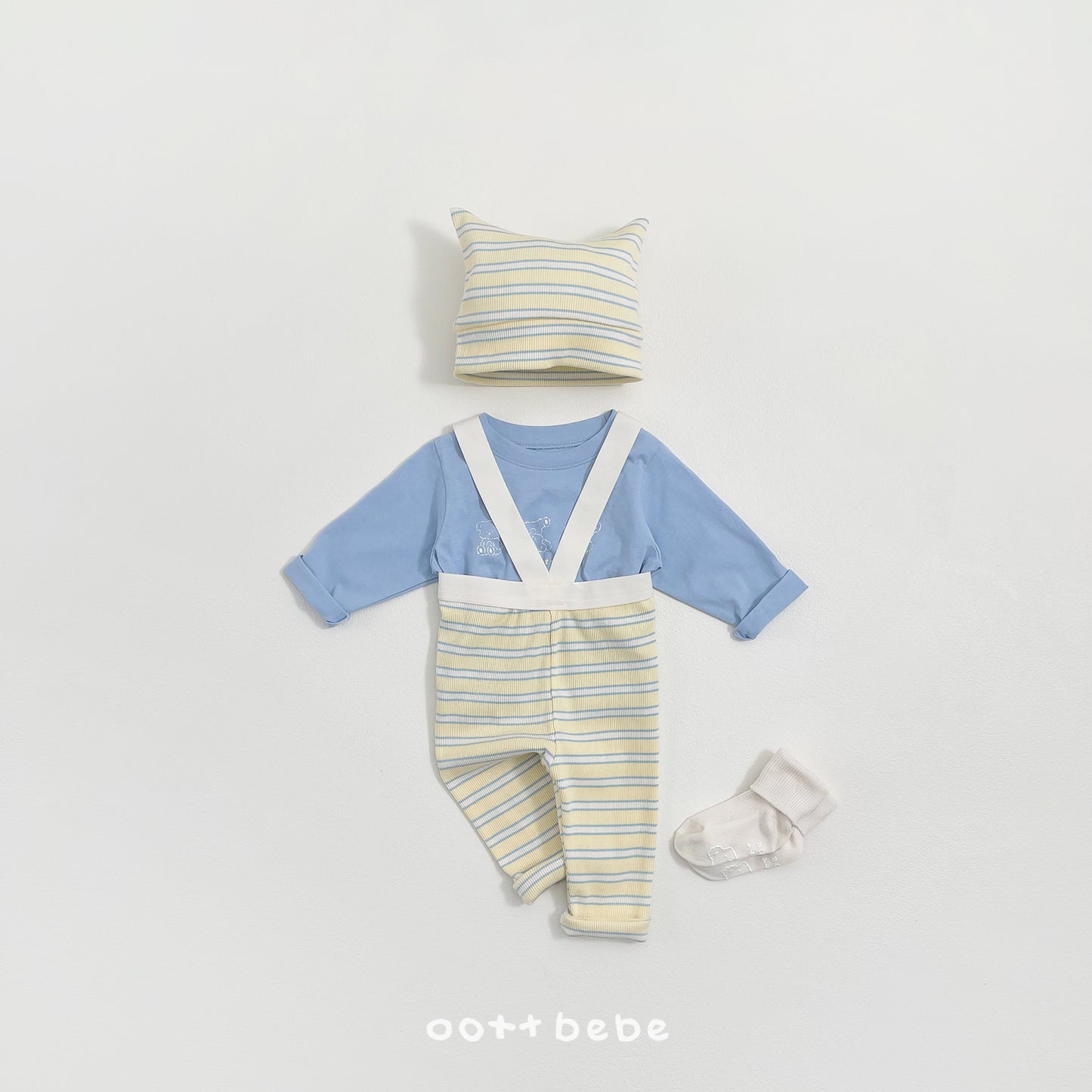 韓國童裝 26SS | OT12 Baby Stripe Suspender Leggings (55-75cm)