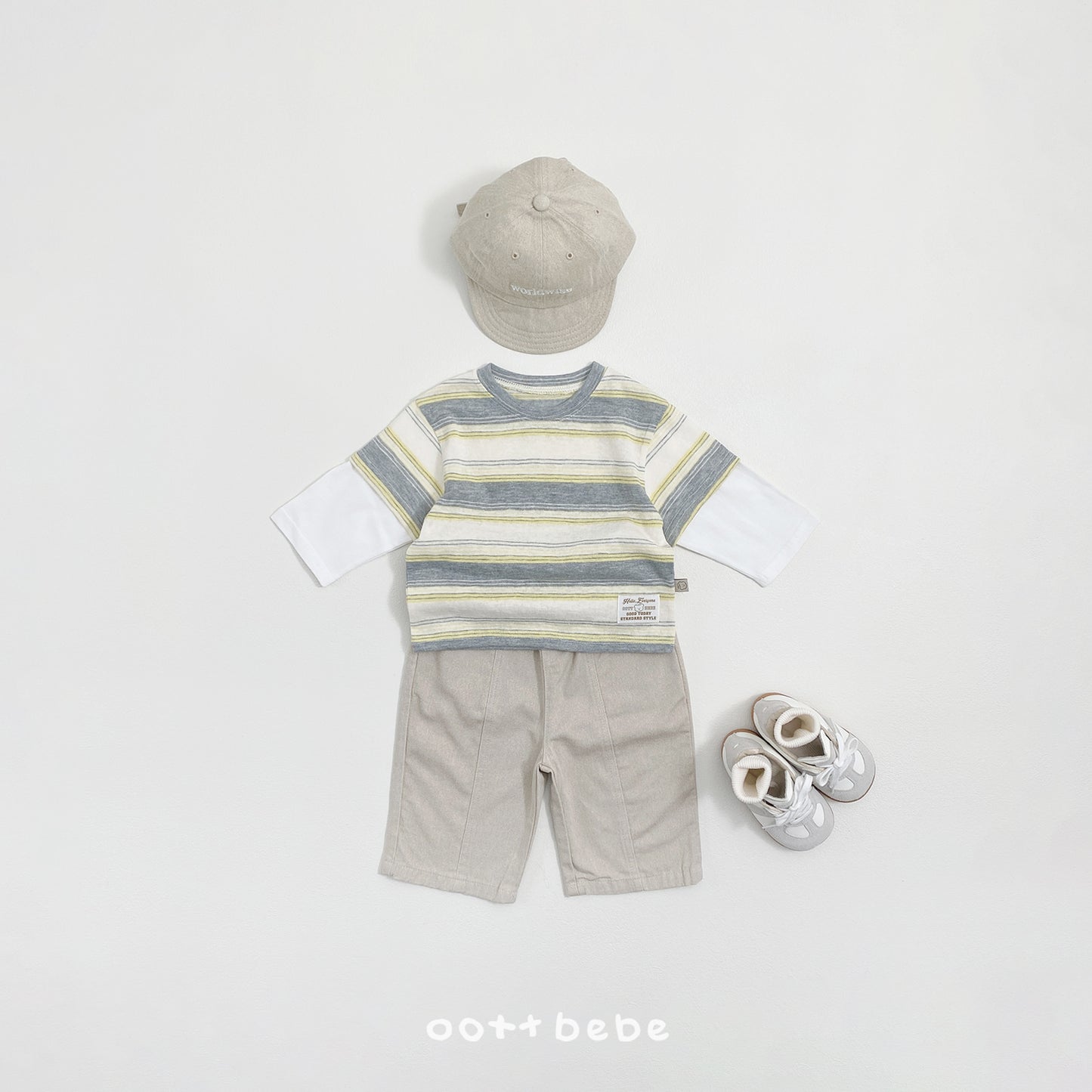 韓國童裝 26SS | OT38 Layered Stripe Tee (75-120cm)