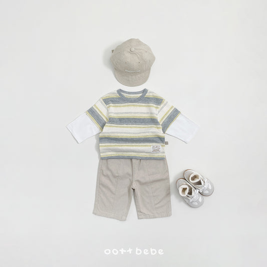 韓國童裝 26SS | OT38 Layered Stripe Tee (75-120cm)