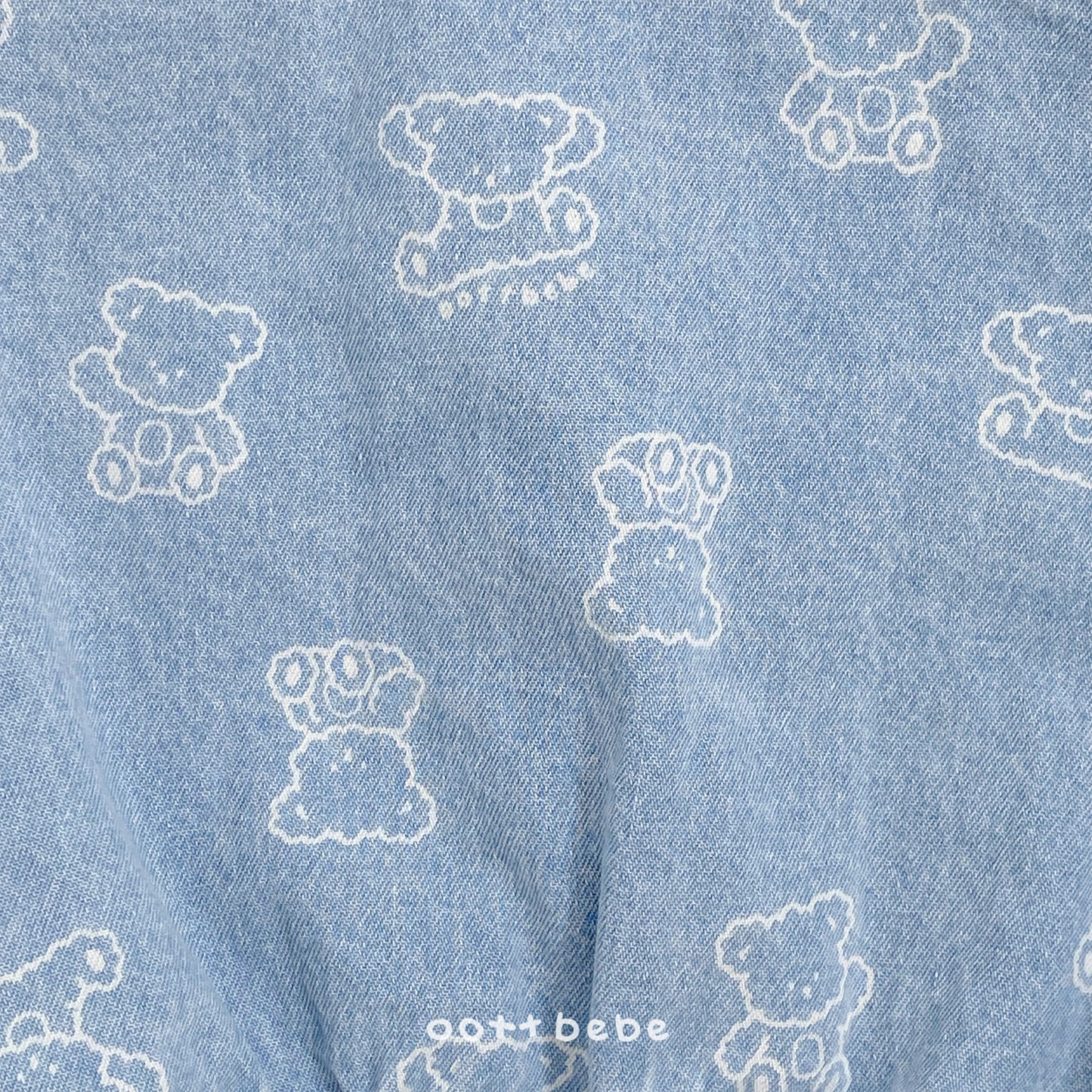 韓國童裝 26SS | OT47 Bear Print Soft Denim Overall (75-120cm)