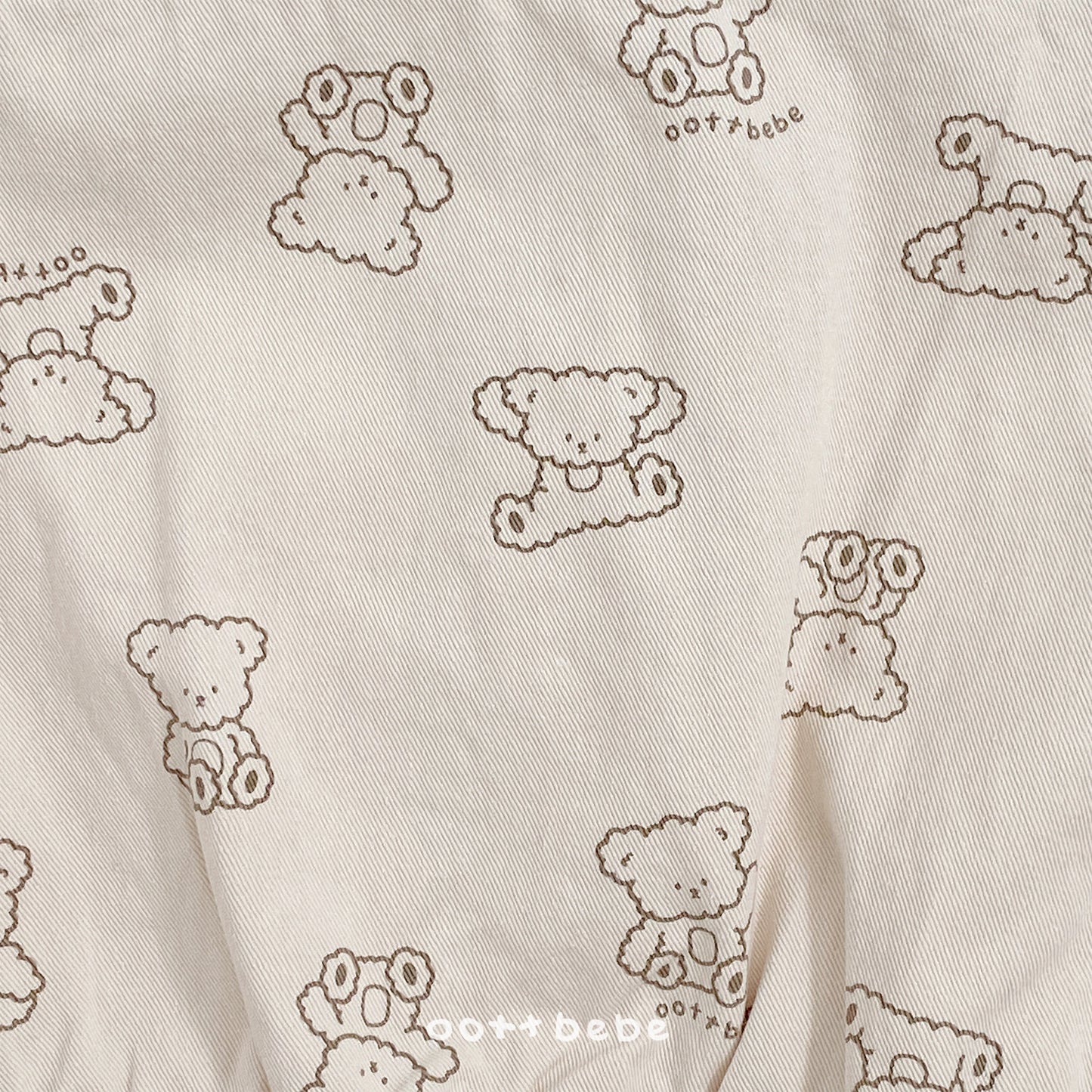 韓國童裝 26SS | OT47 Bear Print Soft Denim Overall (75-120cm)