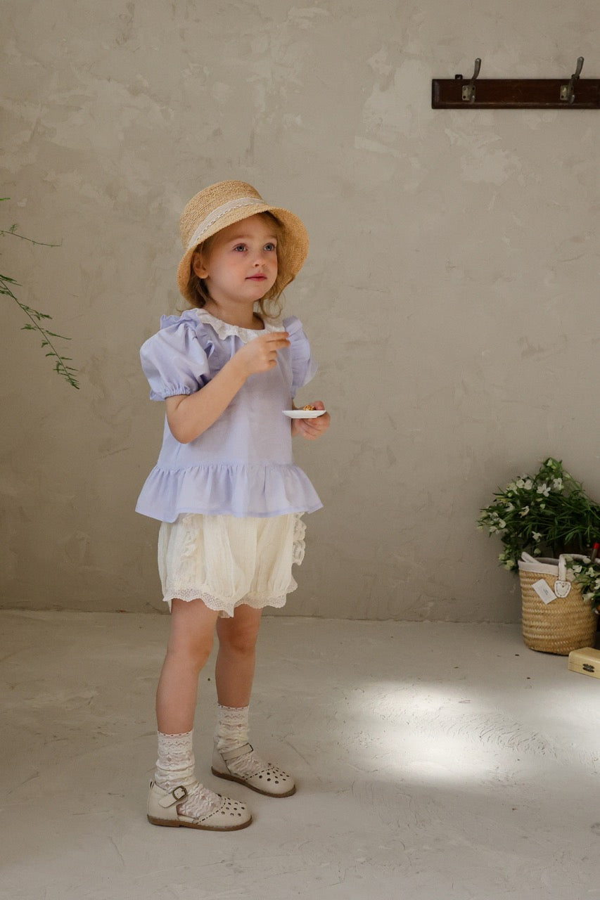 韓國童裝 26夏| FU01 Rennes Blouse 蕾絲襯衫 (90-140cm)