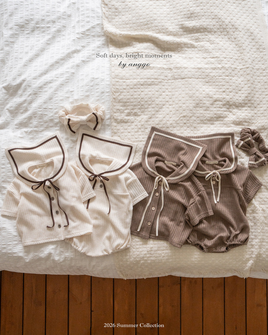 韓國童裝 26夏| AG34 (bebe) Sailor collar Romper (3-12m)