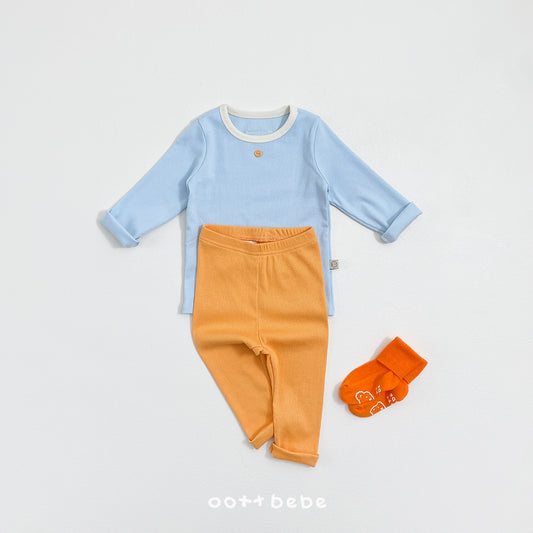 韓國童裝 26SS | OT08 Picnic Modal Ribbed Kids Top and Bottom Set (75-120cm)