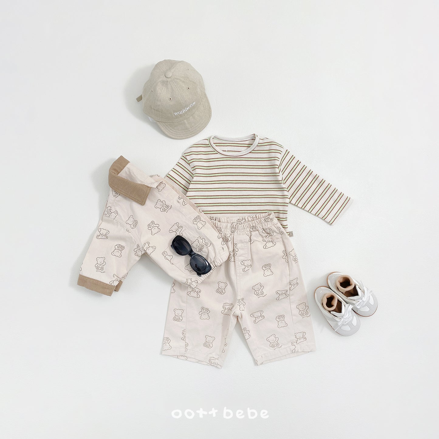 韓國童裝 26SS | OT46 Bear Print Soft Denim Pants (75-120cm)