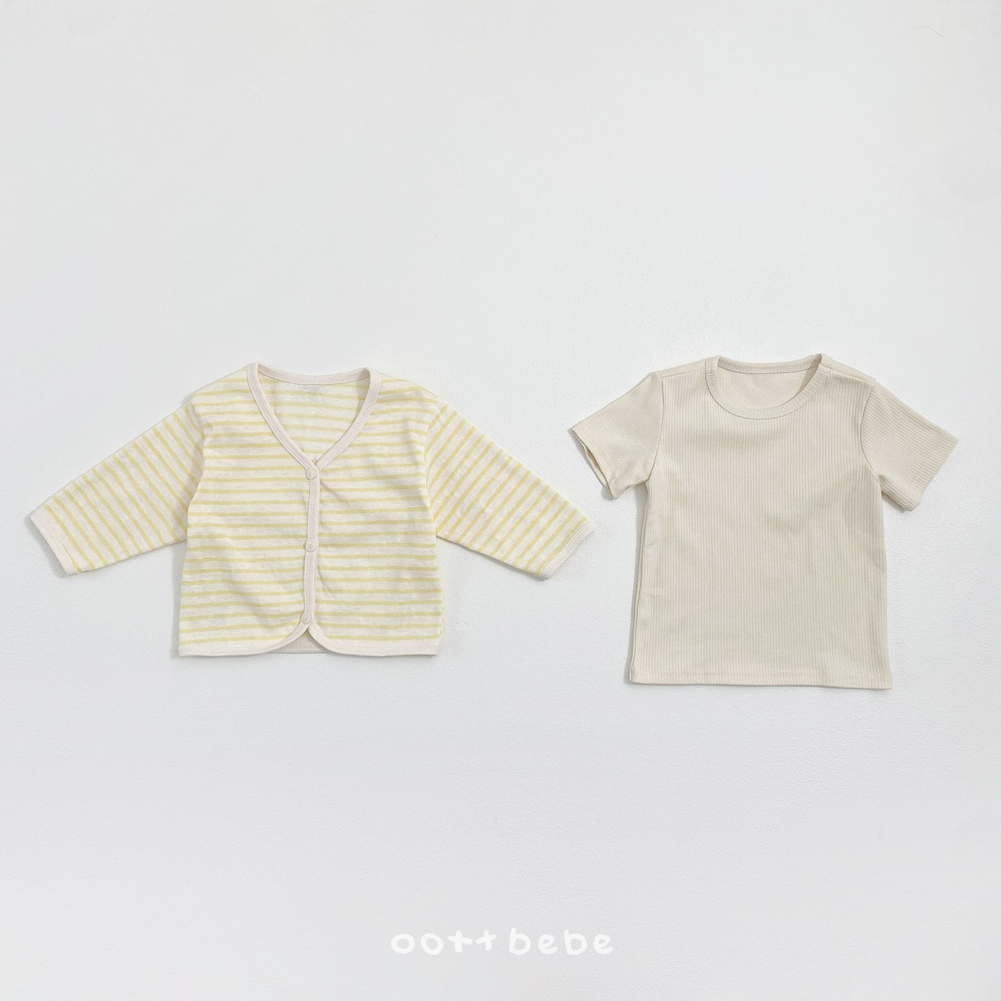 韓國童裝 26SS | OT05 Light Cardigan with T-shirt Set (75-120cm)