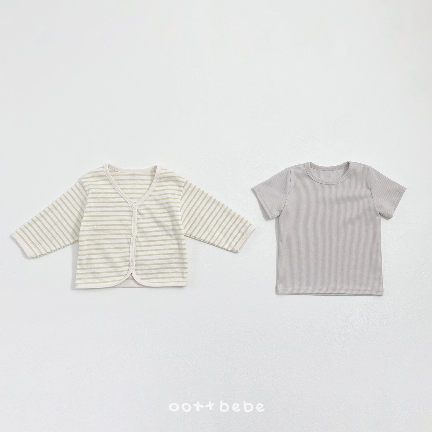 韓國童裝 26SS | OT05 Light Cardigan with T-shirt Set (75-120cm)