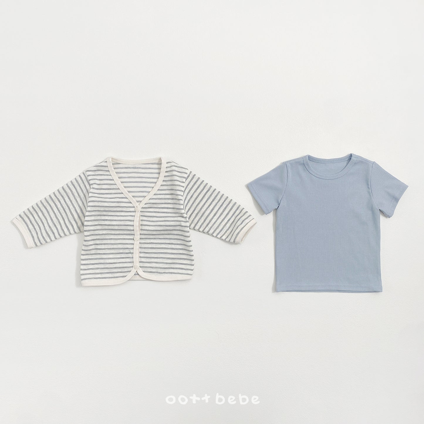 韓國童裝 26SS | OT05 Light Cardigan with T-shirt Set (75-120cm)