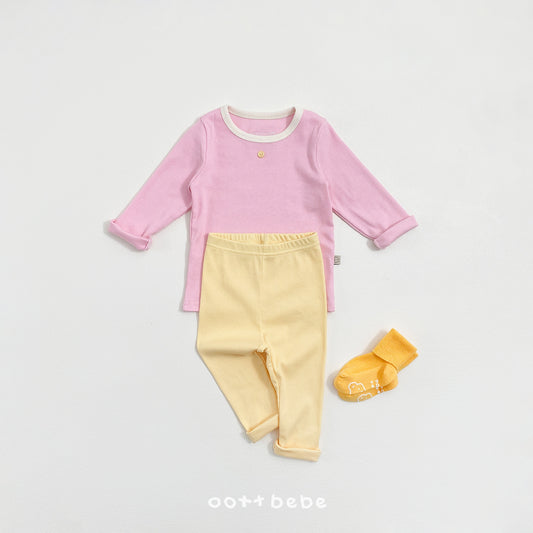 韓國童裝 26SS | OT08 Picnic Modal Ribbed Kids Top and Bottom Set (75-120cm)