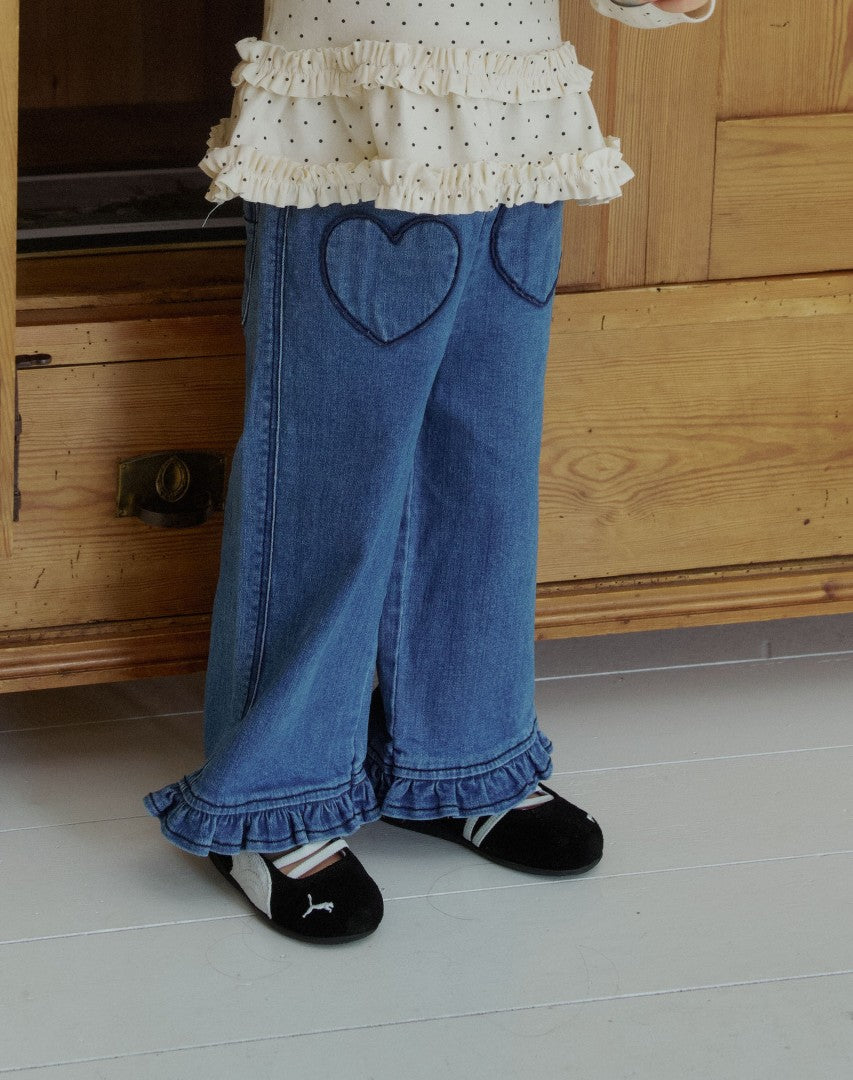 韓國童裝 26秋| MN28 Frill Jeans 牛仔褲 (90-130)