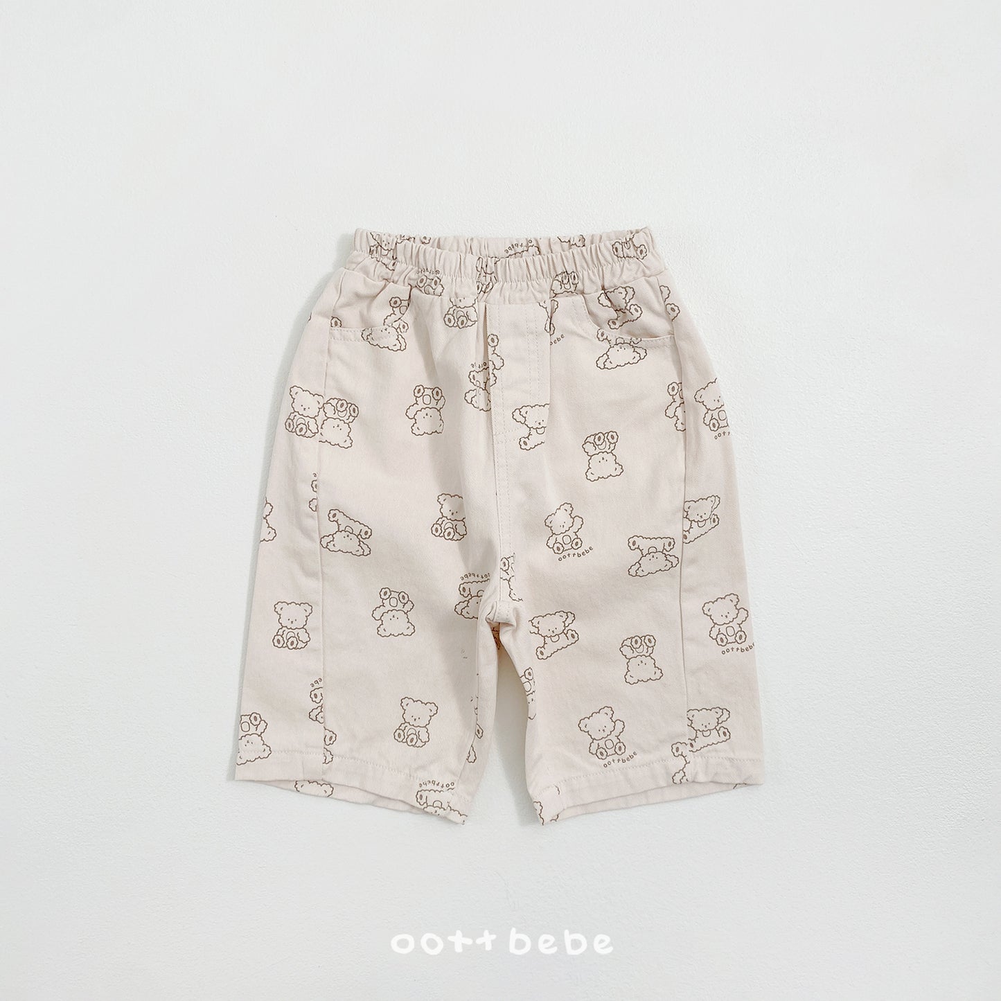 韓國童裝 26SS | OT46 Bear Print Soft Denim Pants (75-120cm)