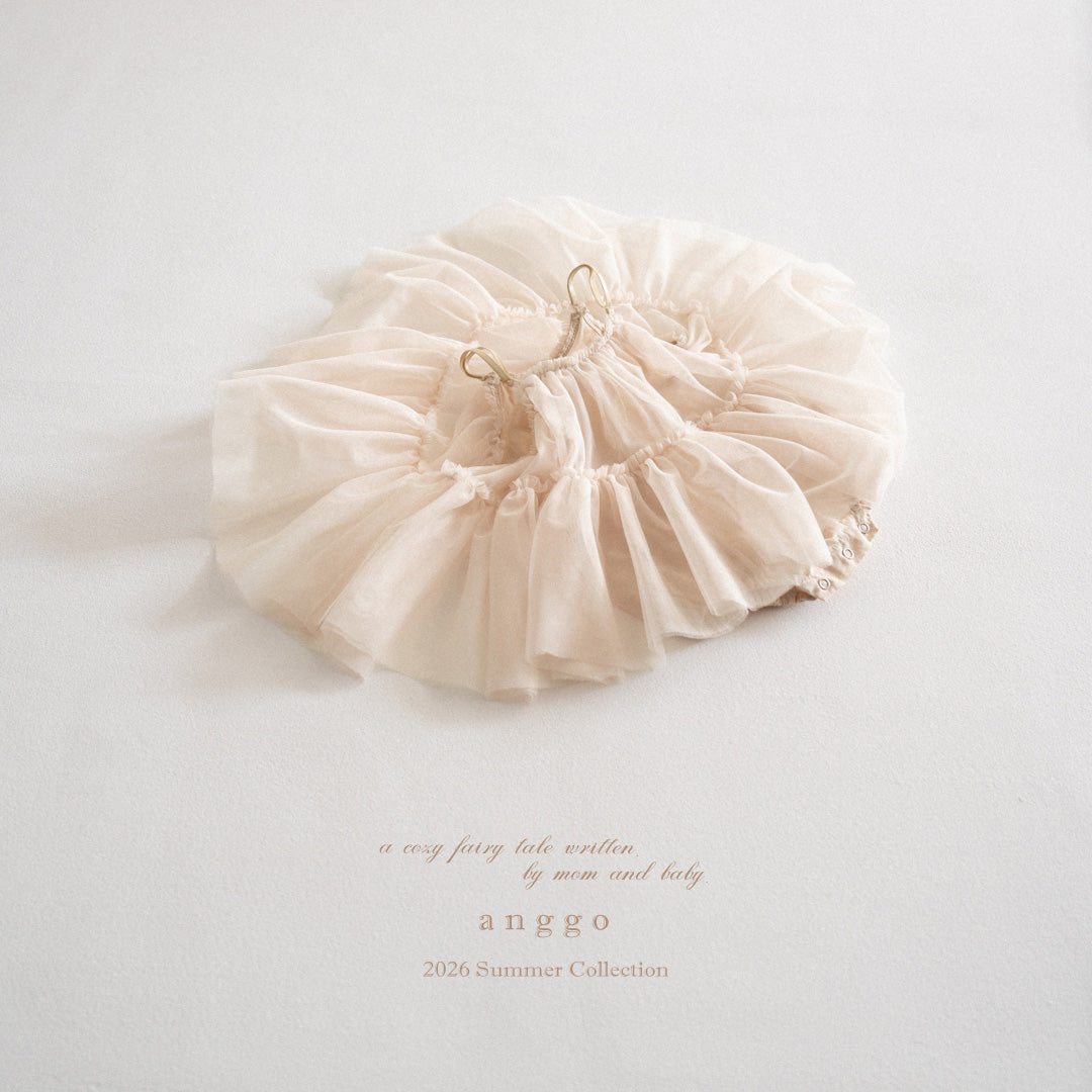 韓國童裝 26夏| AG36 (bebe) Earl Grey Romper (3-12m)
