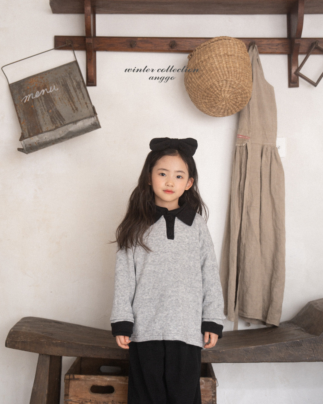 \限時預購/ 韓國童裝  AG25235 Choco Chip Collar T-shirt