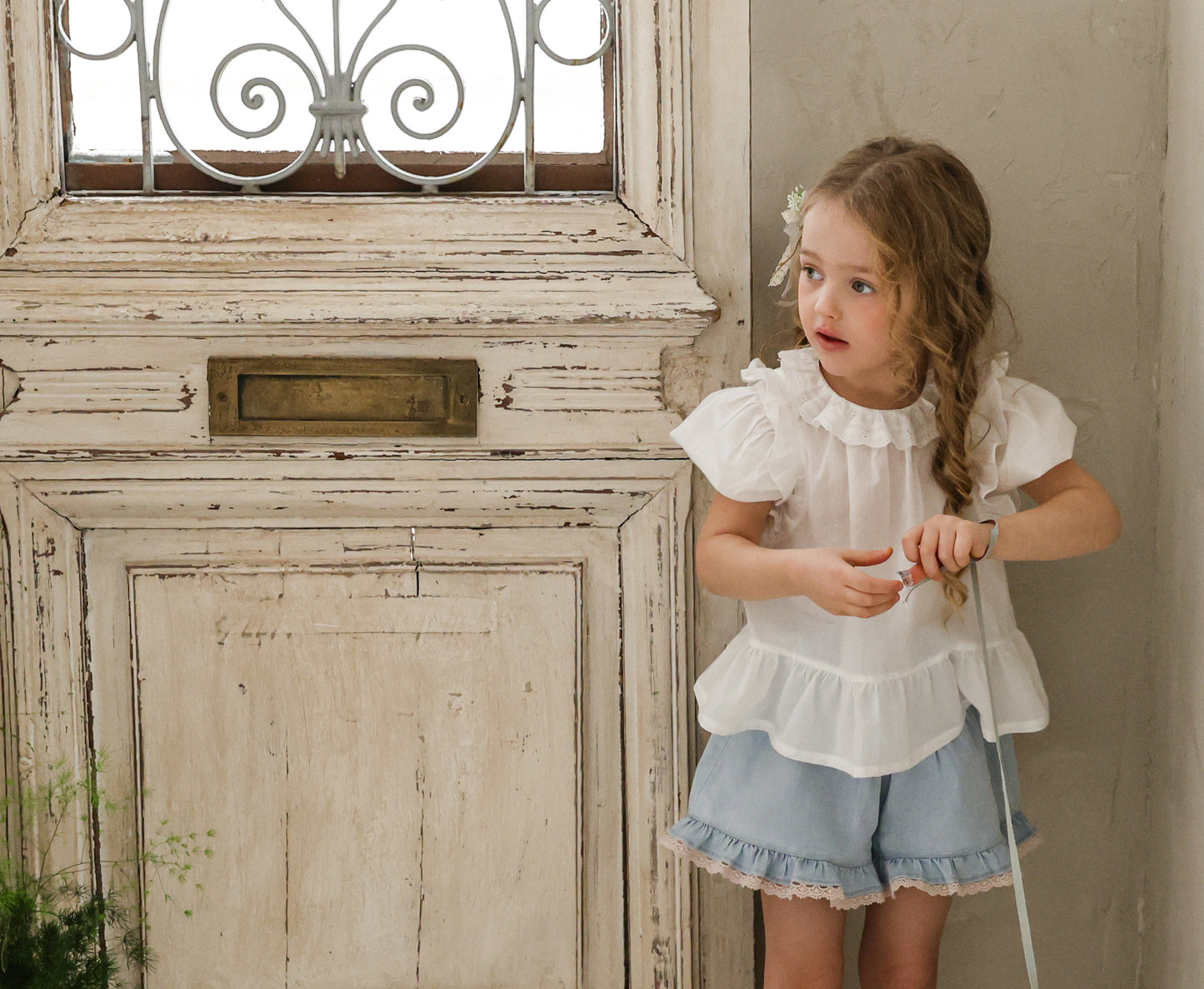 韓國童裝 26夏| FU01 Rennes Blouse 蕾絲襯衫 (90-140cm)