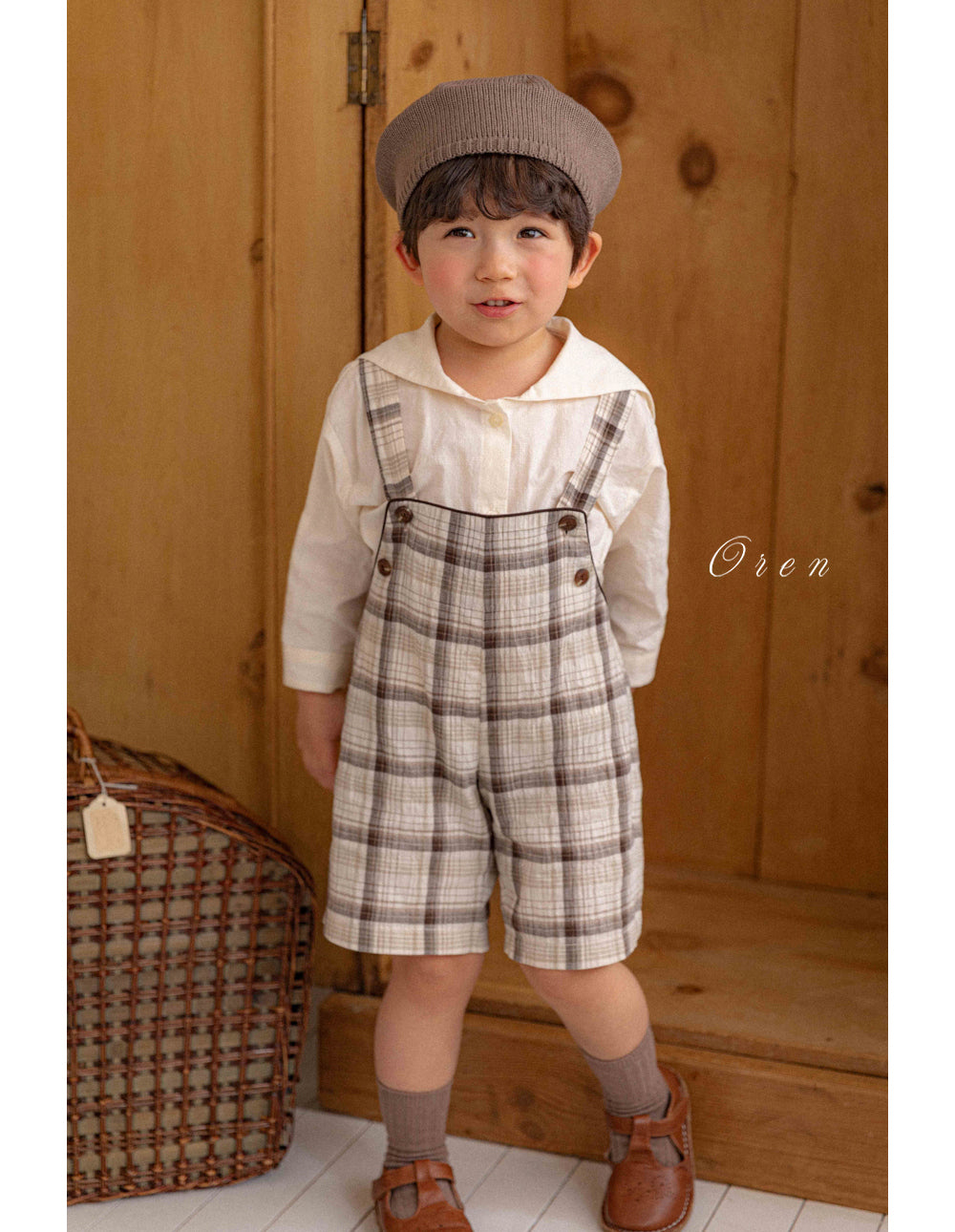韓國童裝 26春 |  OR77 Check Overall (85~120cm)
