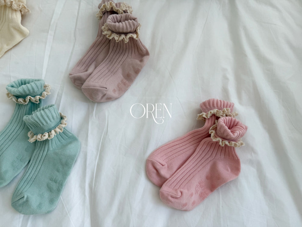 現貨▷ 韓國童裝 26春 |  OR59  Lace Short Socks Set 馬卡龍襪仔