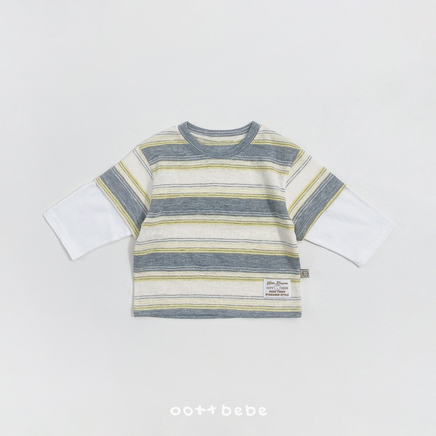韓國童裝 26SS | OT38 Layered Stripe Tee (75-120cm)