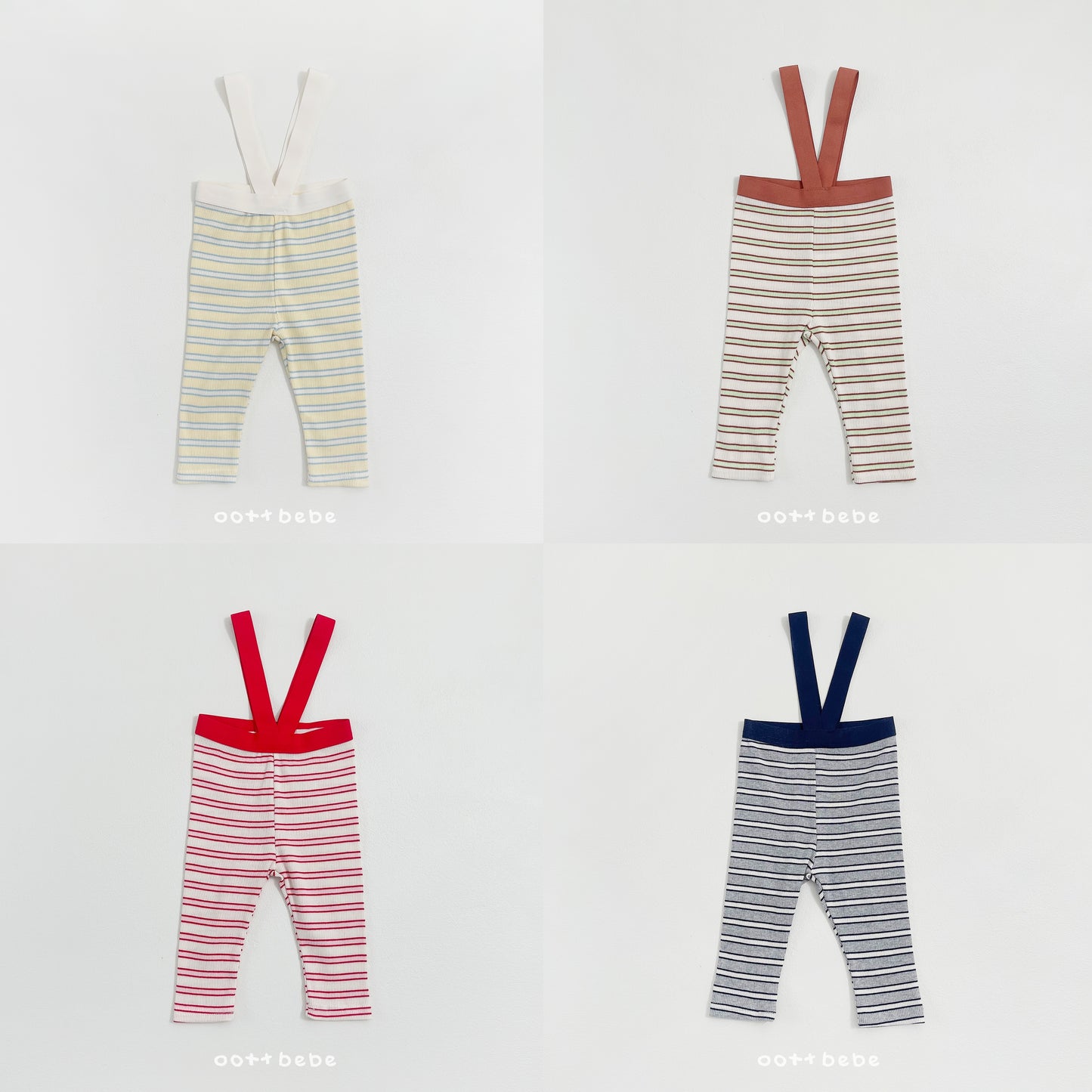 韓國童裝 26SS | OT12 Baby Stripe Suspender Leggings (55-75cm)