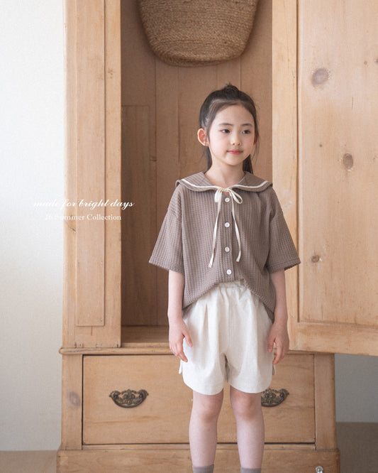 韓國童裝 26夏| AG12 Sailor collar T-shirt (80-120cm)