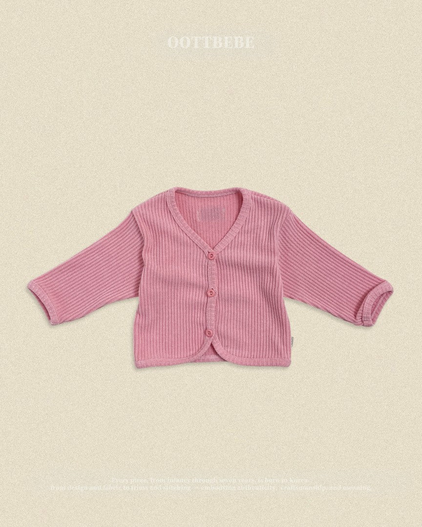 韓國童裝 26秋| OT38 Haribo Ribbed Cardigan 外套