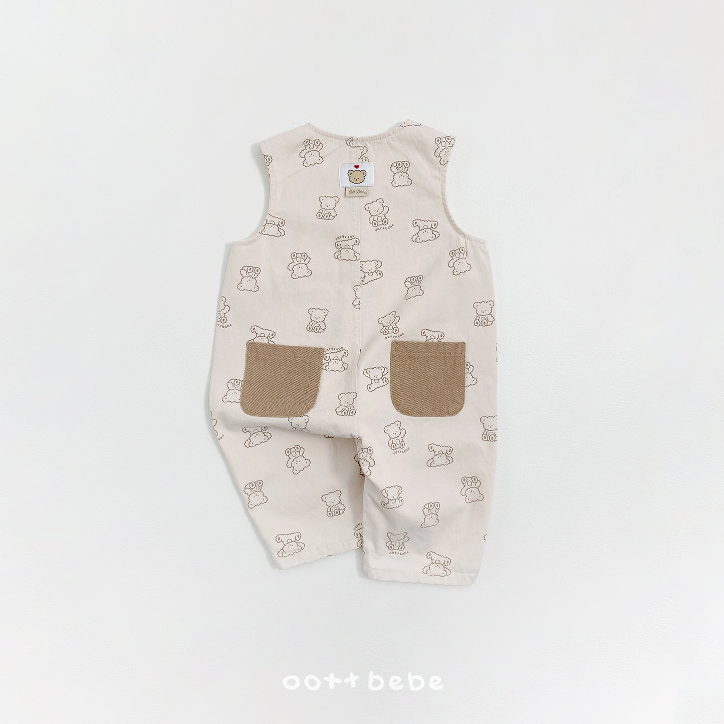 韓國童裝 26SS | OT47 Bear Print Soft Denim Overall (75-120cm)
