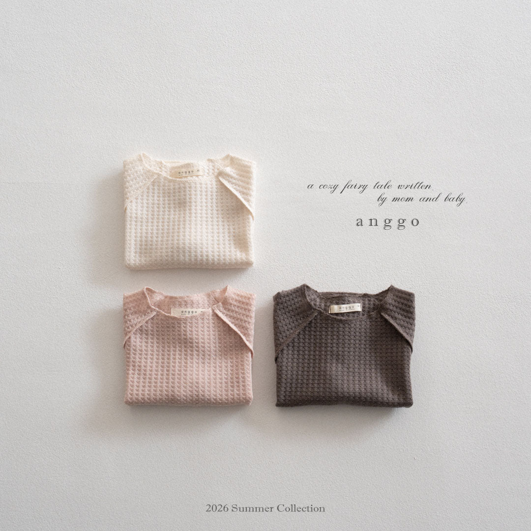 韓國童裝 26夏| AG03 Waffle T-shirt (80-120cm)