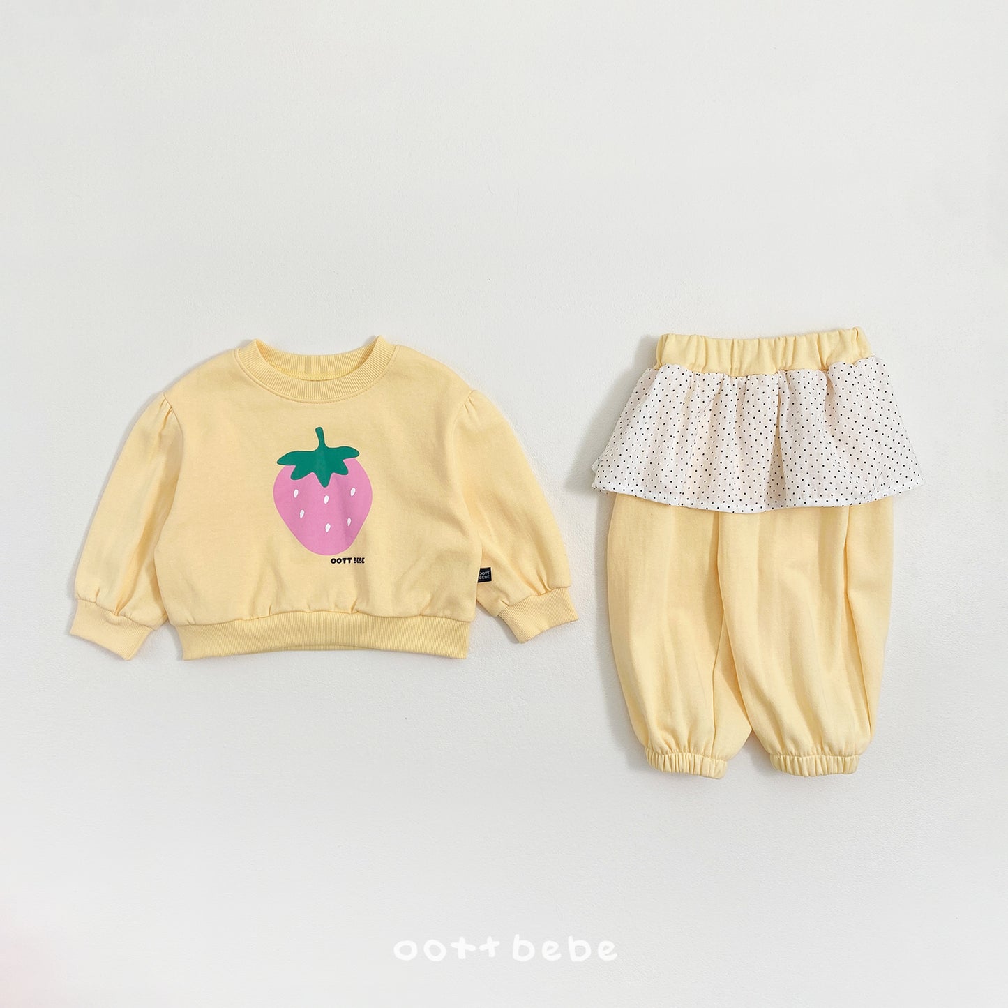 韓國童裝 26SS | OT34 Strawberry Spring Lace Pants Set (75-120cm)
