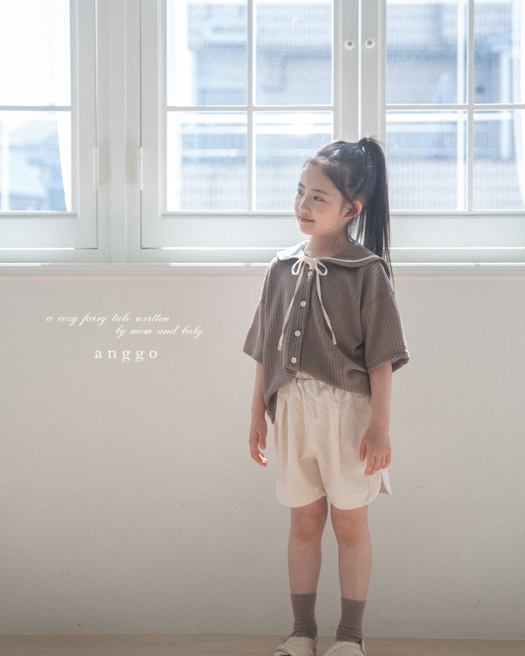 韓國童裝 26夏| AG12 Sailor collar T-shirt (80-120cm)