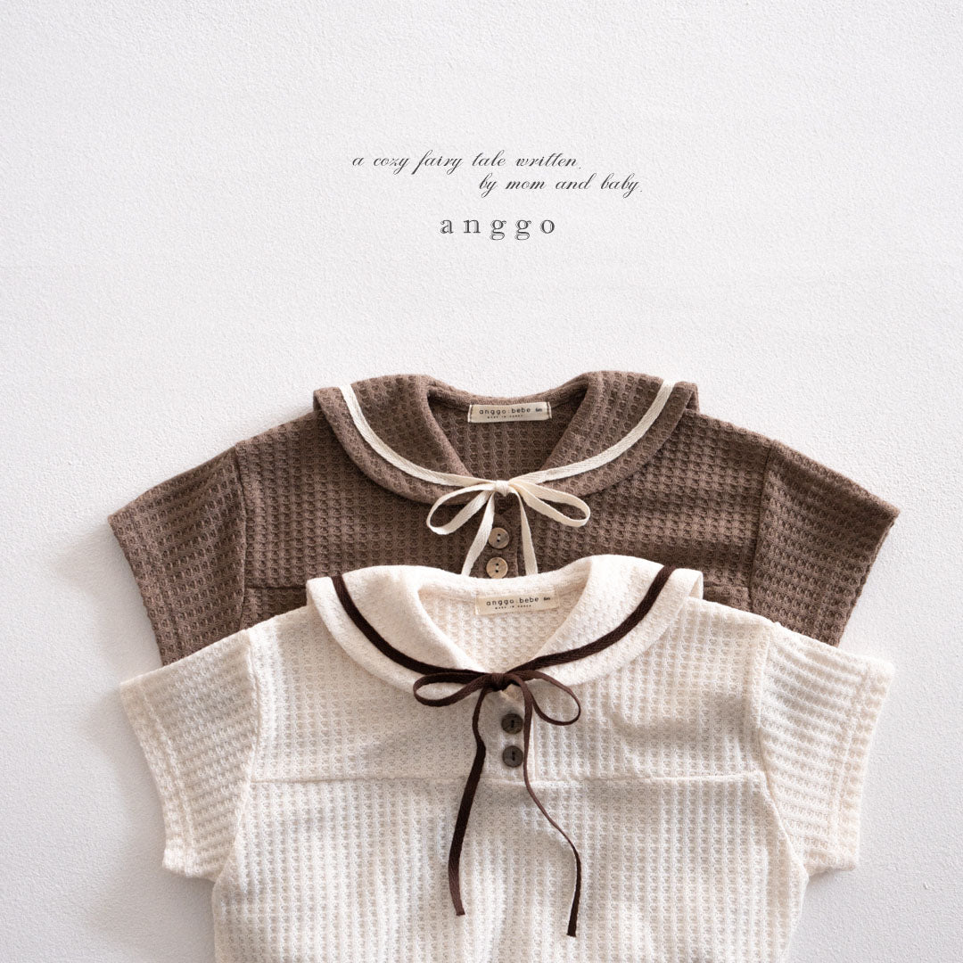 韓國童裝 26夏| AG34 (bebe) Sailor collar Romper (3-12m)