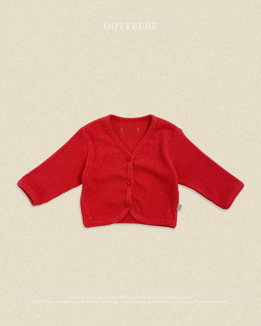 韓國童裝 26秋| OT38 Haribo Ribbed Cardigan 外套