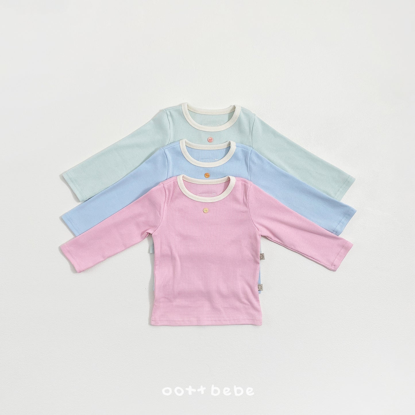 韓國童裝 26SS | OT08 Picnic Modal Ribbed Kids Top and Bottom Set (75-120cm)