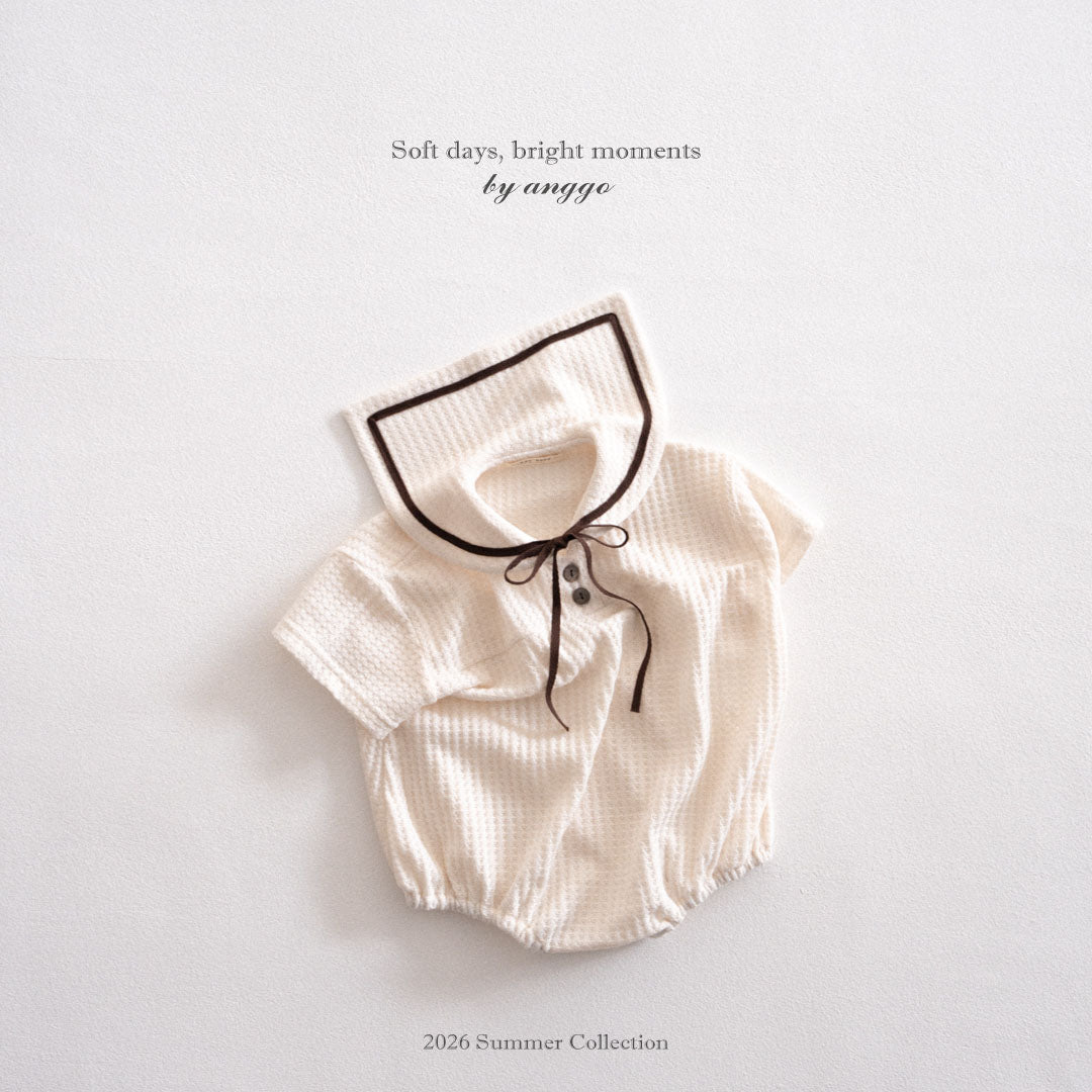 韓國童裝 26夏| AG34 (bebe) Sailor collar Romper (3-12m)