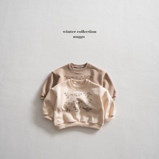 \限時預購/ 韓國童裝  AG25232 Winter Dino Sweatshirt