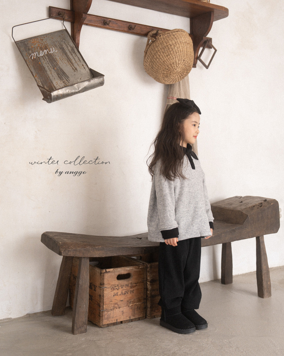 \限時預購/ 韓國童裝  AG25235 Choco Chip Collar T-shirt