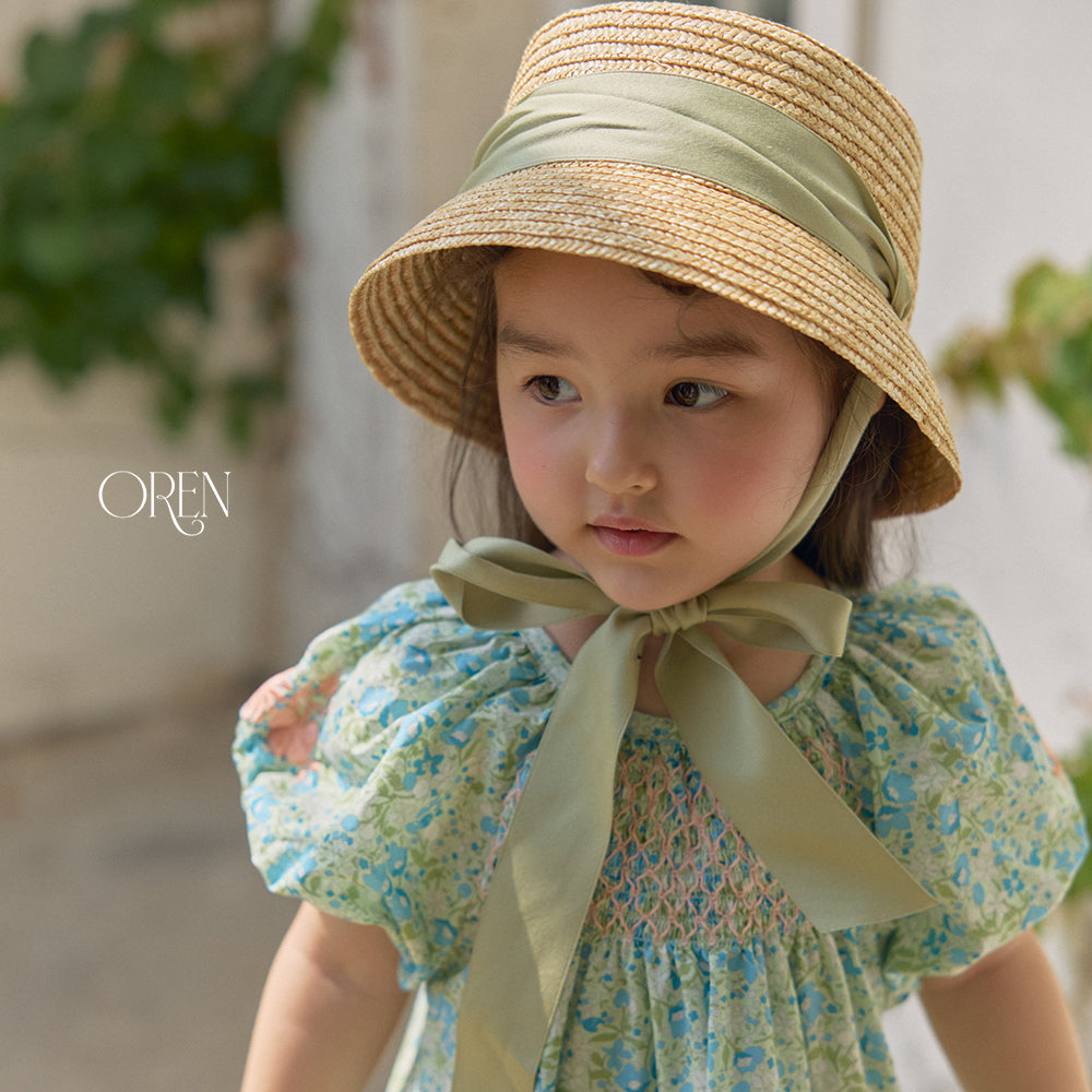 韓國童裝 26夏| OR90 Chouette Ribbon Straw Hat 舒埃特緞帶草帽 (One Size)