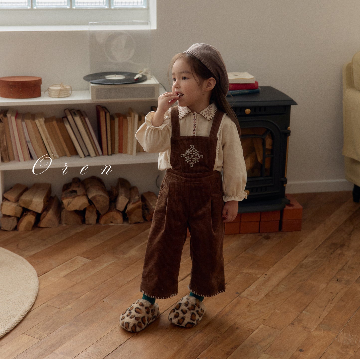 韓國童裝 25秋冬 | OR25409 Nanette Golden Overalls