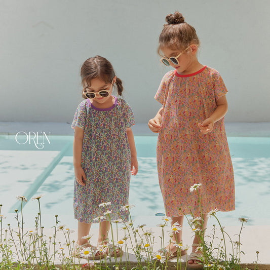 韓國童裝 26夏| OR84 Rosie Pleats Dress 羅西百褶洋裝 (90-120)